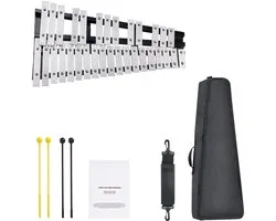Set de xylophone Glockenspiel 32 notes, instrument de percussion avec maillets, Baguettes et sac de transport, Set polyvalent pour Adultes et Étudiants