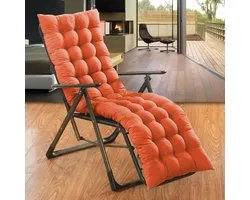 Extra Thick Sun Lounger Cushion, Recliner Cushion Only Soft and Comfortable Padded Rocking Chair for Garden Patio Balcony Bay Window (Orange,60x40cm)