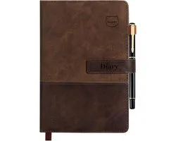 Notebook, A5 Lined Leather Journal, 300 Pages, Luxury Pen Included, Hardcover Professional Notebook for Office, Travel - ShopVlot