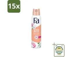 15 x Fa - Divine Moments - Deodorant Spray - Wilde Cameliabloesem - 150 ml - Wasstrips - Deodorant Spray - Anti-vlekken - Huidvriendelijk - Wilde Cameliabloesem - Frisheid