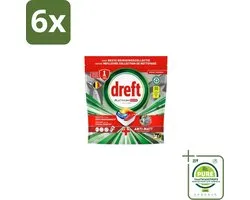 Dreft – Vaatwastabletten – Platinum Plus All-in-One – Original – 30 Tabletten - Voordeelverpakking - 6 stuks - Vaatwastabletten - Anti-dofheid