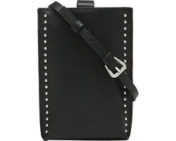 LIEBESKIND BERLIN Leren Schoudertas Telefoontasje Paper Bag Stud Ani Mobile Pouch Black Zwart