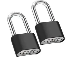 SnelShoppen - 4 Digit Combinatielock - 8 mm Dikke Weerbestendige Code Kluis - Waterdichte Antidiefstal Slot voor Deuren, Tuin, Hekken, Poorten - 2 Stu