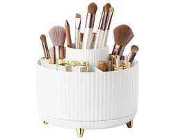 Dailygoody - Makeup Organizer - 360° Rotating Makeup Storage Box - 5 Compartment - Cosmetica Organizer - Handig voor op tafel - Ruimtebesparend - Gesc...