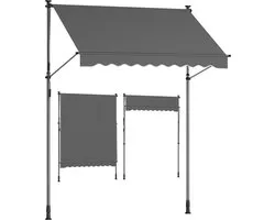 SONGMICS - Store banne - Store à bras articulés pour balcon - Hauteur réglable - Avec fermeture manuelle - Protection solaire pour terrasse et jardin