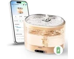 Fontaine à eau sans fil Enabot EBO ROLA pour Chats , contrôle par application, 2 L, ultra Fontaine
