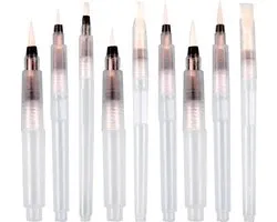 WiseGoods Set de stylos à eau aquarelle remplissables de Luxe - Pinceau à eau - Crayons aquarelle - Stylo à peinture aquarelle - Aquarelle DIY - Pinceaux passe- Hobby 9 pièces