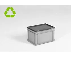 Euronorm professionele stapelbak met scharnierdeksel 20 liter - 40x30x24 cm
