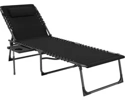 Chaise longue - Jardin - Transat - Transat - Chaise longue - Résistant aux intempéries - Réglable - Extérieur - Pliable - Zwart