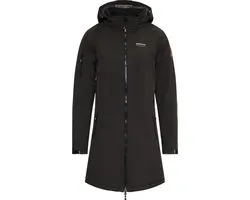 Nordberg GITTE Lange Winterjas - Dames - Softshell - Zwart - Maat 4XL