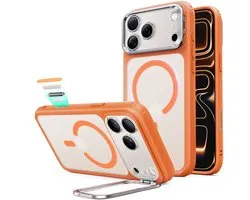 Étui ESR adapté pour Apple iPhone 18 Pro / 17 Pro - Classic Hybrid HaloLock Stash Stand - Compatible avec MagSafe & Qi2 - Coque arrière avec support - Béquille pour appareil photo - Orange