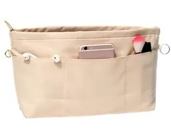 Handtas organizer - Maat M - 23,5*8*17,5 cm - Handtas organizer - Nylon boodschappentas organizer - Organizer - Boodschappentas met sleutelring en ritssluiting - Reis organizer - Make-up organizer - Make-up tas - Draagbare organizer - Binnenvak