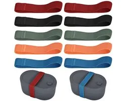 Elastische Bento Box Riemen - Set van 10 - Diverse Kleuren - Nylon