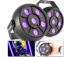 Blacklight - Fuzzix PLP14 - Set van 2 Blacklight spots met ingebouwde accu en 6 LED's