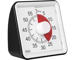 Casa Goods® Aftelklok - Leerklok - countdown klok - Leerklok timer - Time management - kookwekker analoog - 76 x 76 mm - zwart
