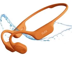 D-JIX - Triton 600 – Draadloze Koptelefoon met Beengeleiding – Open-Ear – Bluetooth 6.0 – Ingebouwde MP3-speler 32 GB – IP68 Waterdicht tot 10 m – 15 uur Batterij – Oranje