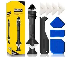 Garpex® Kitverwijderaar Afstrijkrubber - Kit Schraper set - 10 delig - Kitspatel - Kit Tool - Siliconen Verwijderaar