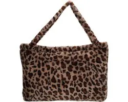 Beagles Barakaldo Shopper - Grote Tas - Bontlook - Schoudertas - Ruime Shopper - Dames Tas - Faux Fur - Tote Bag - Dames Tas - Luipaard