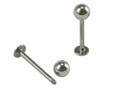 Fako Bijoux® - Labret Piercing - 4mm - Zilverkleurig - 2 Stuks