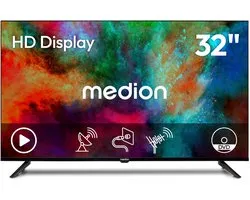 MEDION 80 cm 32" TV HD avec lecteur DVD Triple Tuner DVB-T2 HD DVB-C DVB-S2 2x HDMI USB prise casque AV in lecteur multimédia CI+, MD832003