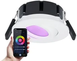 Downlight LED Smart blanc Naples 8 Watt RGBWW IP65 inclinable WiFi + Bluetooth