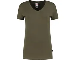 Tricorp 101008 T-Shirt V Hals Fitted Dames - Legergroen - XL