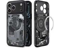 Spigen Geschikt voor Apple iPhone 17 Pro Max/18 Pro Max - Zero One Edition - Dura Clear Tech - Geschikt voor Mag - Back Cover Hoesje - Zero One Black