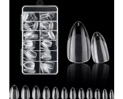 Nifkos 104 - Faux ongles courts en amande, Rounded, semi-givrés - Couverture complète - Faux ongles - Autocollants - Coffret - 120 pièces, 12 tailles - Pour vernis gel, acrylique et PolyGel - Line de Pointes ongles givrés Royala