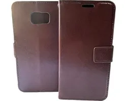 Étui portefeuille en cuir pour Samsung Galaxy S7 Edge - Marron