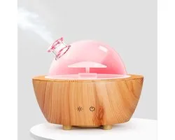 Glass Essential Oil Diffuser Wood Grain Base, 200ml Aromatherapy Diffusers Cool Mist Humidifier, LED Light in 7 Colors with Waterless Auto-Off protection, for Office, Home, Yoga, Spa