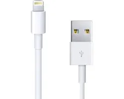 1 meter Lightning oplaad USB kabel Wit extra sterk voor Apple iPhone 5 / 5S / 5C / 6 / 6 plus / 6S / 6S Plus / 7 / 7 Plus /  iPod Touch & iPad 4 / Air /Retina en Mini oplader