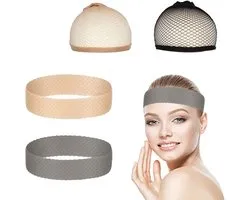 Wig grip band set - 2 bandes en silicone antidérapantes - 2 bonnets en nylon respirants - idéal pour fixer les perruques lace front - ShopVlot