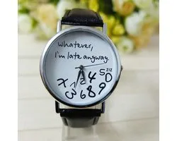 Gofuly New Style Whatever-I-m-late-anyway horloge zwart/witte achtergrond