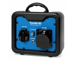 EBERTH Parallelkit voor omvormergeneratoren, parallelbedrijf van 2 generatoren, systeemvermogen tot 6650 W, 230 V-stopcontact 32 A en 16 A, 1,3 kg