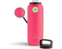 Thijox - Bouteille isotherme Waterdrop All Purpose 1L - Bouteille isolée en acier inoxydable - 24 heures de froid, 12 heures de chaud, étanche et incassable - Parfait pour