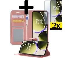 OnePlus Nord CE 3 Lite Case Book Case Cover Wallet Cover With 2x Screen Protector - OnePlus Nord CE 3 Lite Case Bookcase Cover - Or Goud