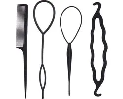 Coiffure | fabricant de pain | queue à l'envers | tressage | 4 pièces