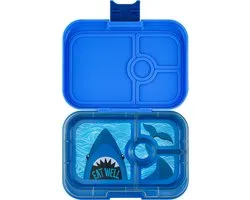 Yumbox Panino - Boîte à lunch Bento étanche - 4 compartiments - Blauw Surf / Plateau Requin