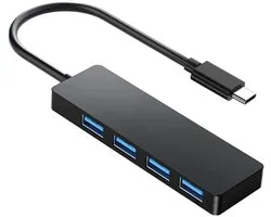 Mobero USB C Hub - 4 Poorten USB 3.0 - USB-C Converter - Adapter - 5Gbps - Zwart - Geschikt voor Macbook Pro / Air / Windows / Universeel