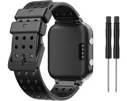 Round Hole Silicone Watch Band Wrist Watch Strap Bracelet Belt with Tool for Garmin Approach S20/Forerunner 220/230/235/620/630/735XT/235lite Watch