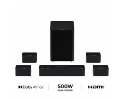 ULTIMEA Poseidon D80 - Barre de son avec Dolby Atmos 7.1 canaux, caisson de basses sans fil 6,5", barre de son 460 W pour TV - Zwart