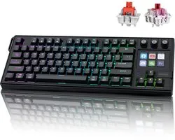 Clavier mécanique MMOBIEL Stream Deck - Clavier QWERTY RGB remplaçable à Hot avec 6 touches macro LCD programmables et 3 boutons rotatifs pour OBS, streaming et Édition de vidéos - pour Windows/macOS