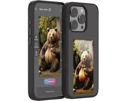 Smart Ink Screen Hoesje iPhone 16 Pro Max – 4-Kleuren NFC | One-Click Beeldoverdracht | Always-On Display | 3,7 inch | Zwart