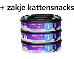 Litter Locker kattenbakfilter navullingen 3 st voor de litter locker GENIE gaan lang mee . vernieuwde-verbeterde versie + kattensnack it 's my cat
