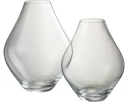 J-Line vaas Abby - glas - transparant - large - 28 cm hoog