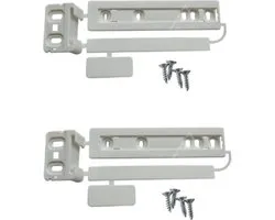 Lot de 2 guides de porte - guide coulissant de porte de koelkast - alternativement adapté pour Aeg Electrolux Zanussi Ikea Whirlpool - (avec 2x4 vis pour la fixation)