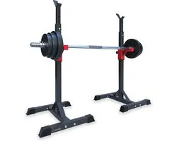 Luxari Haltersteunen - Squat Rack - Halterrek - Halterstandaard - Verstelbare Halters - Extra Hoog - 300 KG Belastbaarheid - Krachttraining - Combineren Met Fitnessbank - Krachtstation - Fitness