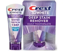 Crest 3D White Brilliance Deep Stain Remover (59g) – Élimine les Taches Dentaires Profondes, Éclaircit les Dents et Protège l'Émail – Pour un Sourire Éclatant, Blanc et Sain