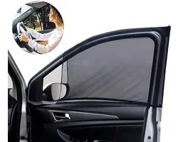 Car Windshield Sunshade Breathable Mesh Side Window Shade UV Protection - 2pcs Front Seat Curtain with Rearview Mirror Visibility. Suitable for Universal Family and Pet Driving