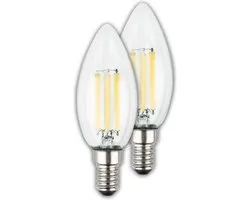 Briloner - EEK A Set de 2 ampoules LED E14 - 0553004 - EEC A - Set de 2 - Filament - Bougie - Label énergétique A - Ø3,5 x 9,8 cm